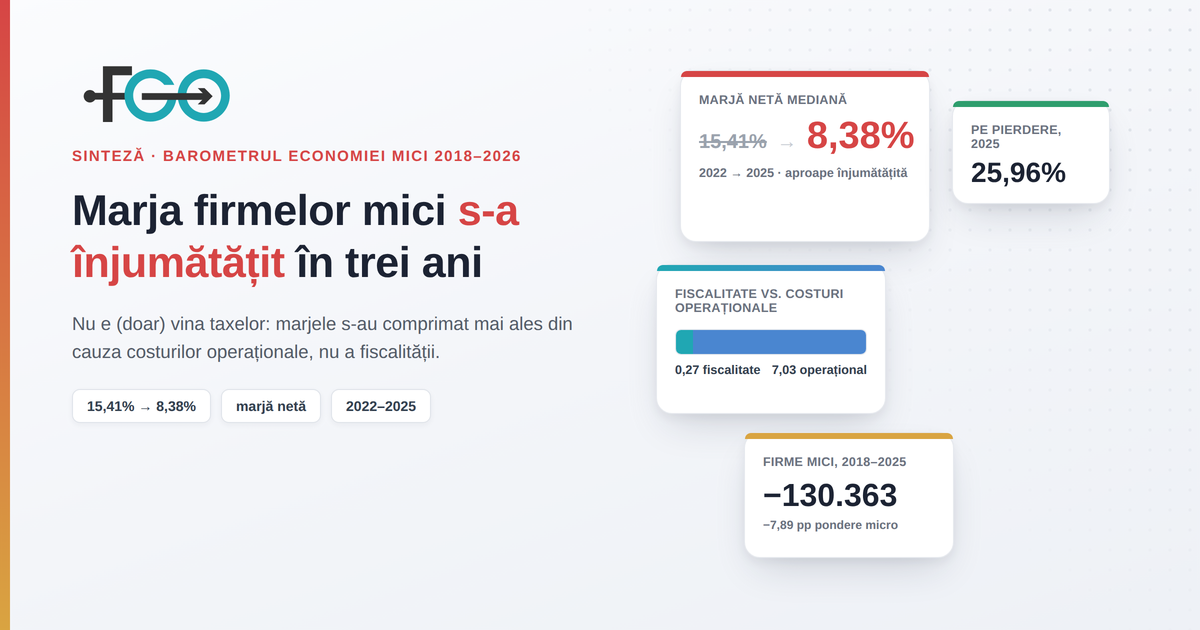 Marja firmelor mici s-a înjumătățit în trei ani. Nu e (doar) vina taxelor